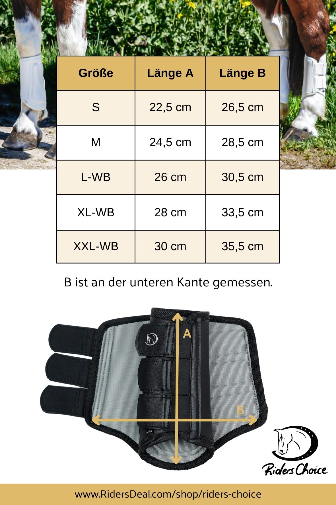 Messanleitung und Größentabelle Kunstleder Softgamasche