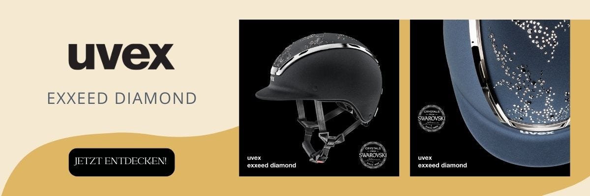 Uvex Reithelme Gewinnspiel zwei Bilder des Reithelmes Uvex Exxeed Diamond